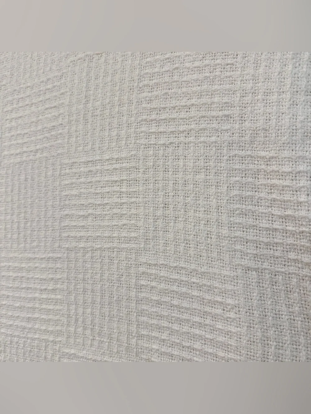 VTG 100% Cotton Loose Woven Blanket 93”x70” Twin White Summer Cottage Throw